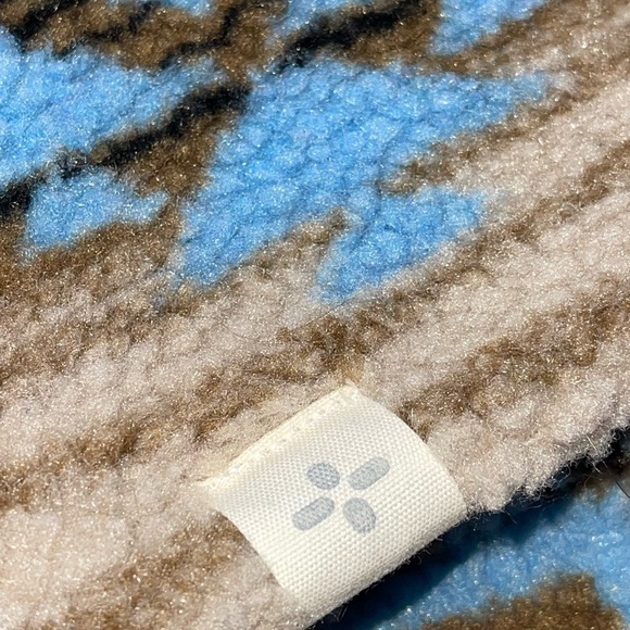 Sun + Stone Men's Geometric Fleece Scarf  Blue Size Regular - Picture 4 of 5